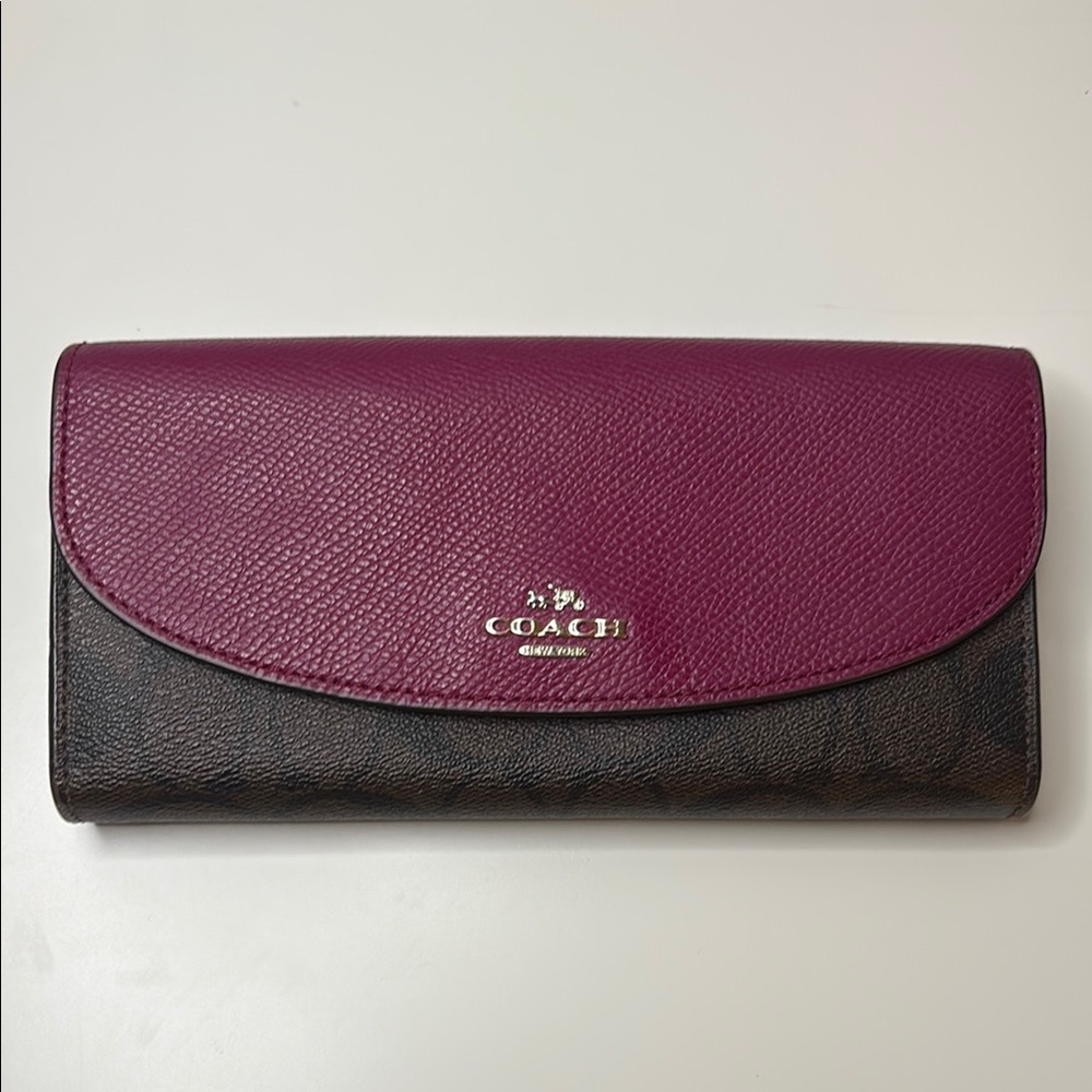 Coach Magenta and Dark Brown Women's Wallet